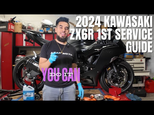 2024 Kawasaki Ninja ZX6R First Service Tutorial: Oil Change, Coolant Refill, and Chain